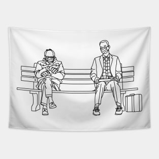 Bernie Sanders and Forrest Gump (BW) Tapestry