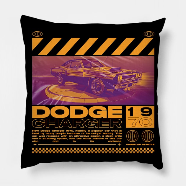 Dodge Charger streetwear Pillow by Den Vector