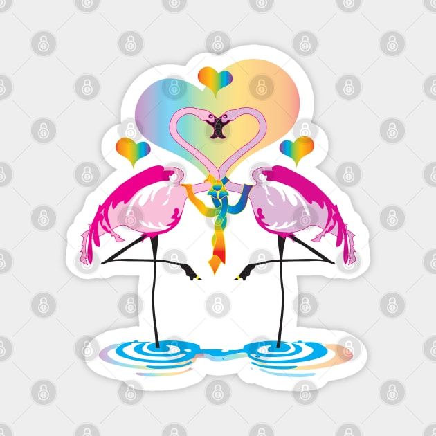 Gay Flamingos Magnet by The Cuban Witch