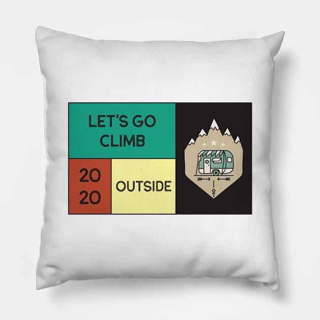 Let's go climb outside Pillow by Low Gravity Prints