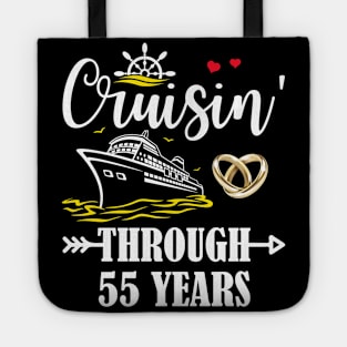 Cruising Through 55 Years Family 55th Anniversary Cruise Couple Tote