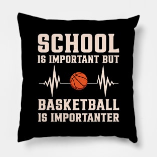 Basketball Is Importanter Funny Retro Pillow