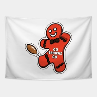 Cleveland Browns Gingerbread Man Tapestry