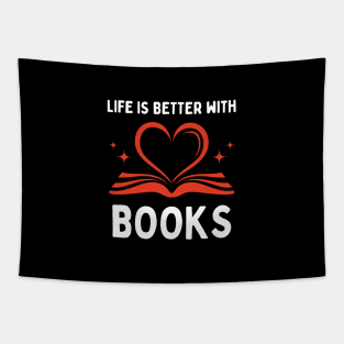 Life is better with books Tapestry