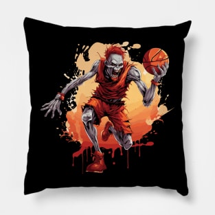 Zombie Basketball Halloween Sport Design Pillow