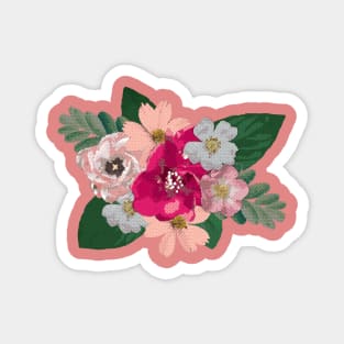 Cross Stitch Floral Cascade Magnet