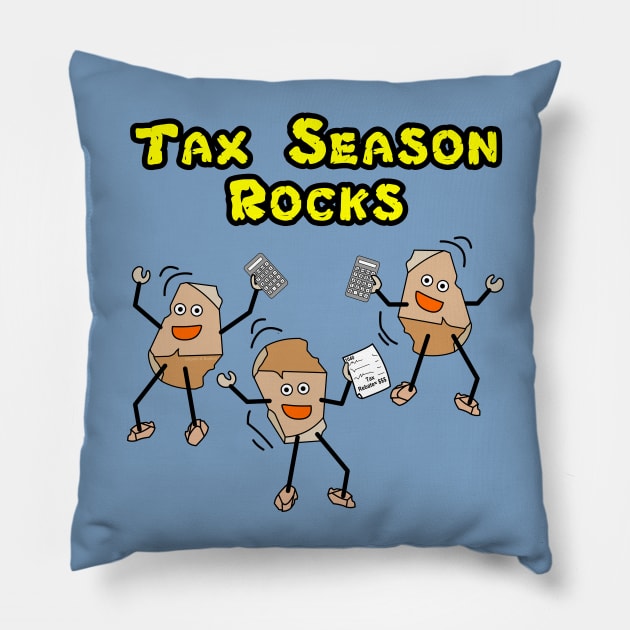 Accountant Tax Season Rocks Pillow by Barthol Graphics