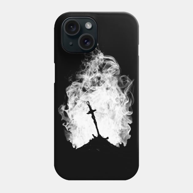 Dark Flame (White Version) Phone Case by Manoss