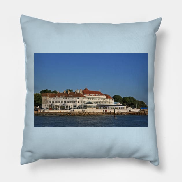 Haven Hotel, Sandbanks Pillow by RedHillDigital