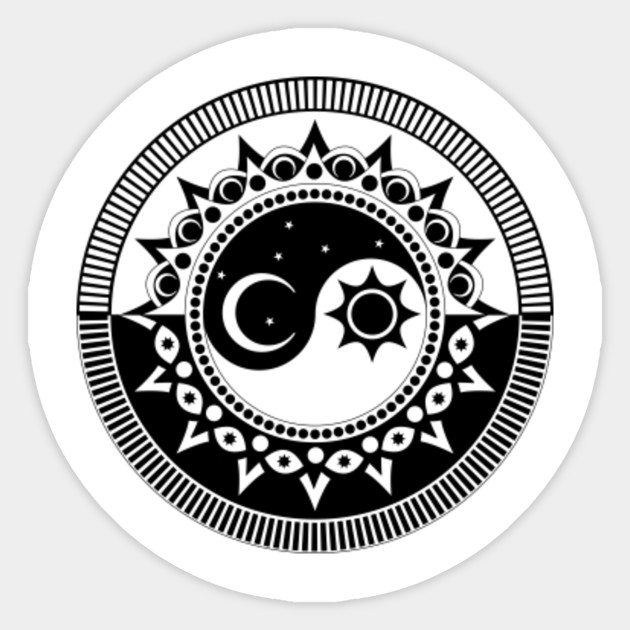 Yin Yang Duality Sun Moon Mandala Yin Yang Sticker Teepublic