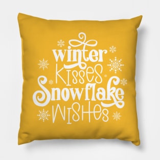 Winter kisses, snowflake wishes 2 Pillow