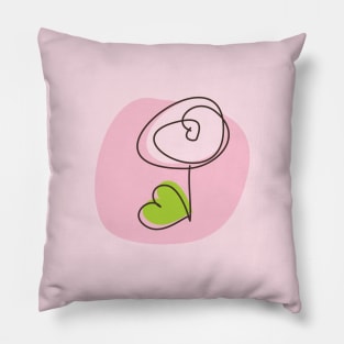 Pink rose drawing Pillow