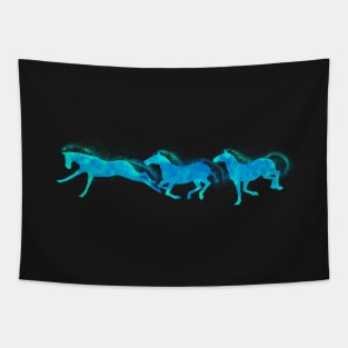 Aqua Horses Tapestry