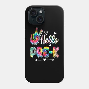 Hello Pre-K Tie Dye Leopard Graphic Back To School Teachers Phone Case