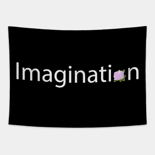 Imagination typographic artwork Tapestry