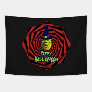 Funny Halloween Shrek Meme Tapestry