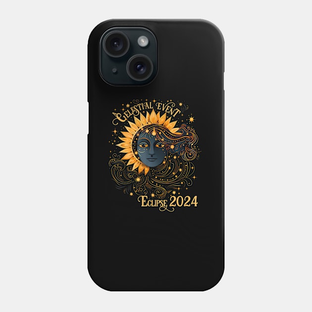 Celestial Event Total Solar Eclipse April 8 2024 Phone Case by klei-nhanss