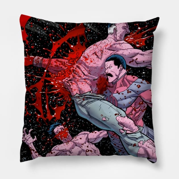 omni man battle space Pillow by super villain