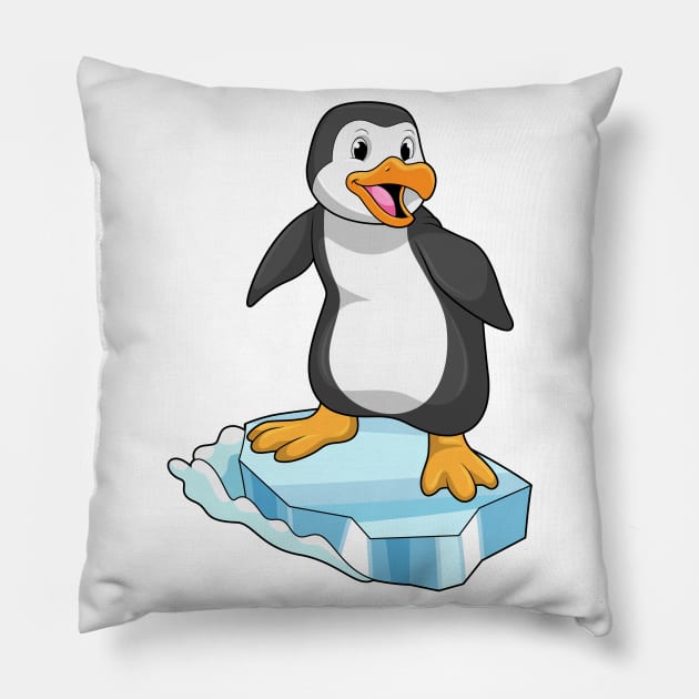 Penguin on Ice floe Pillow by Markus Schnabel