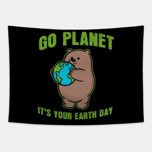 Go Planet It's Your Earth Day Grizzly Bear Tapestry