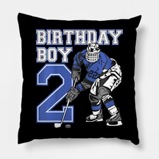 Kids 2 Year Old Ice Hockey Themed Birthday Party Boy 2Nd Pillow