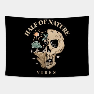 Half of nature illustration Tapestry