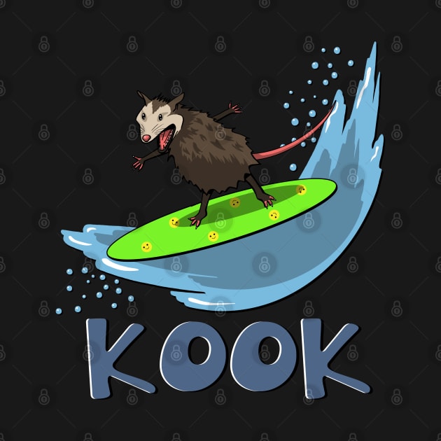 Surfing kook opossum by Simmerika