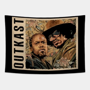 Southern Hip Hop Legends Timeless Images of Outkast Tapestry