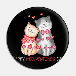 Happy Meowentines Day Cute Cat Valentines Day Pin