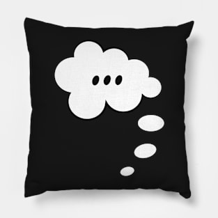 Thinking ....  ellipsis thought bubble Pillow