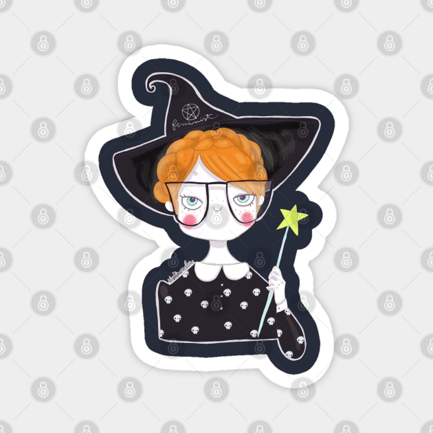 red hair witch Magnet by violinoviola