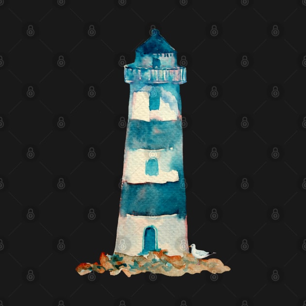 Watercolor Lighthouse by emrdesigns