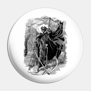 Death as a skeletal figure wielding a scythe - Sir E.L. Sambourne Pin