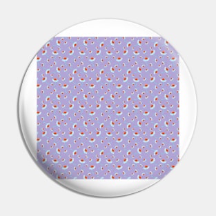 Daisy Flowers Pattern on Lavender Purple Pin