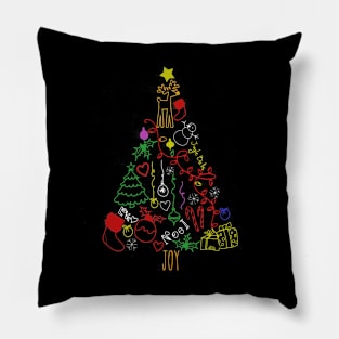 Merry Xmas T-Shirt Christmas Tree Pillow