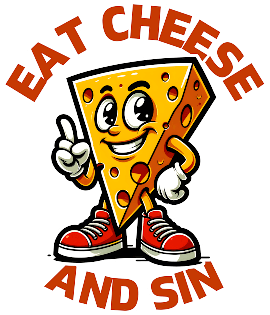 EAT CHEESE AND SIN FUNNY Kids T-Shirt by DrextorArtist