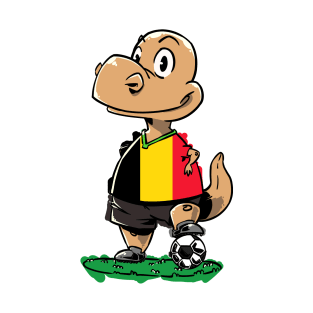 Soccer Dinosaur - Belgium T-Shirt