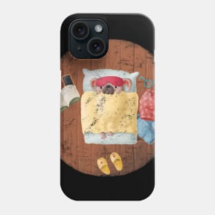 Sleeping Pug Dog İn Bedroom Phone Case