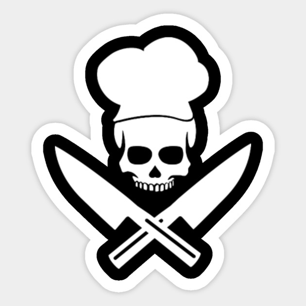 Skull Chef Skull Chef Cook Drawing Sticker Teepublic