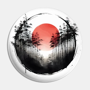 Bamboo Forest Sumie Enso Circle Pin