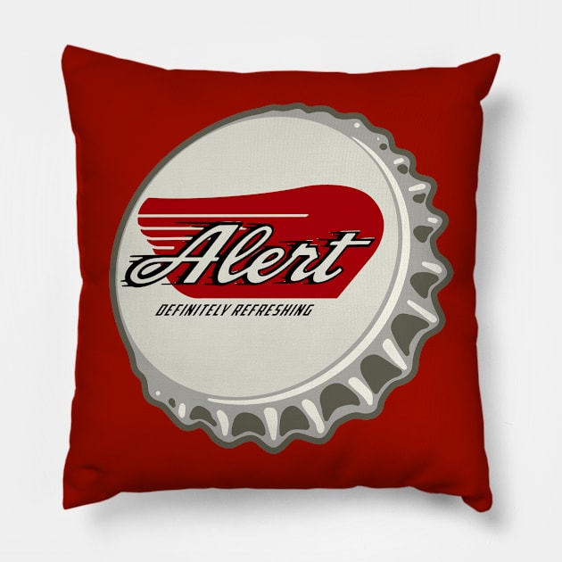 Vintage Alert Soda Bottlecap Pillow by StudioPM71