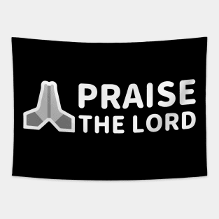 Praise The Lord - With Praying Hand - White - Christian Series 10W Tapestry