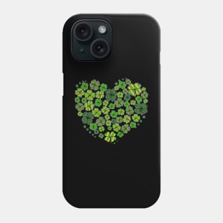 Heart Shamrock Lucky St Patricks Day Shirt Women Girls Kids Phone Case