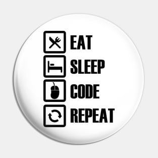 Eat Sleep Code Repeat One Pin