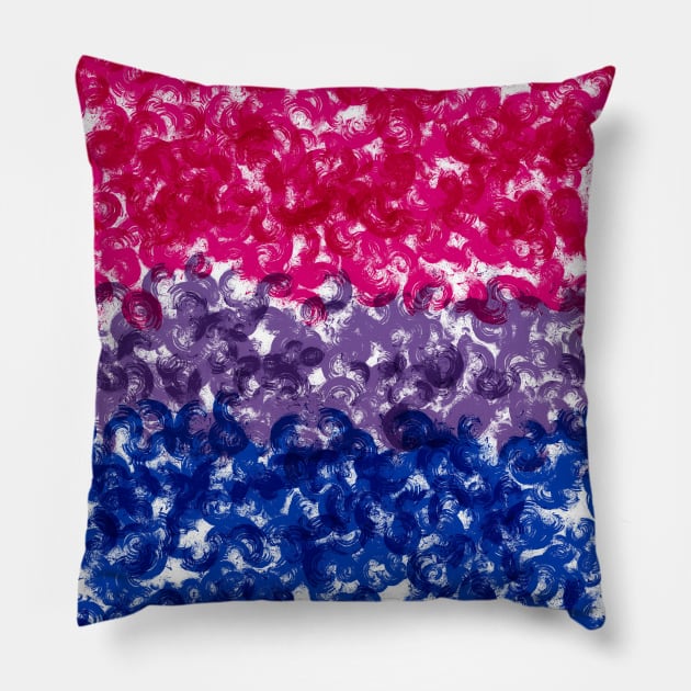 Bisexual Flag Swirl Painted Design Pillow by PurposelyDesigned