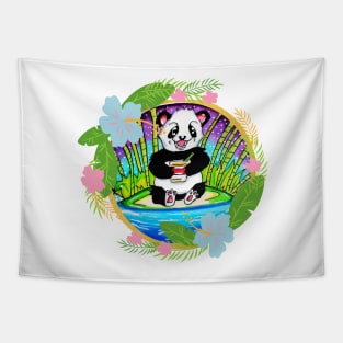 Panda eating Tapestry