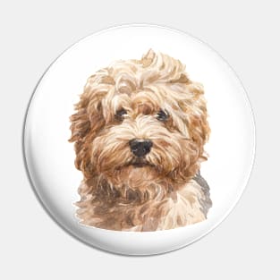 Red Havanese Watercolor Art Pin