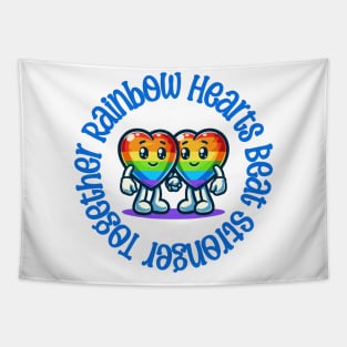 Rainbow Hearts Tapestry