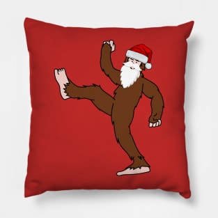 Funny Big Foot Santa Hat Christmas Sasquatch Pillow