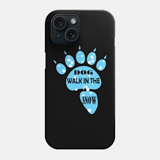 Dog Walk in the Snow Phone Case